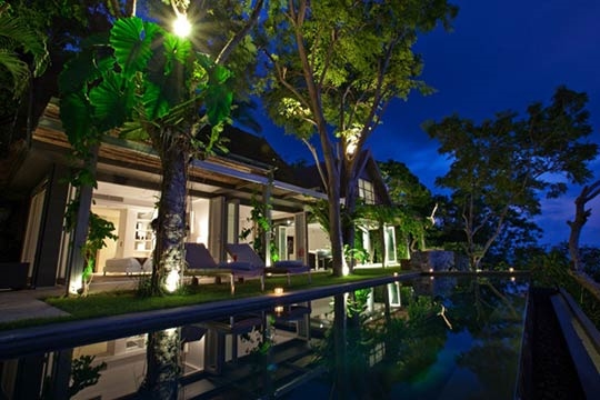 Villa and Pool at Night