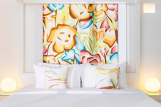 Ban Suriya   Aqua room cushions and art